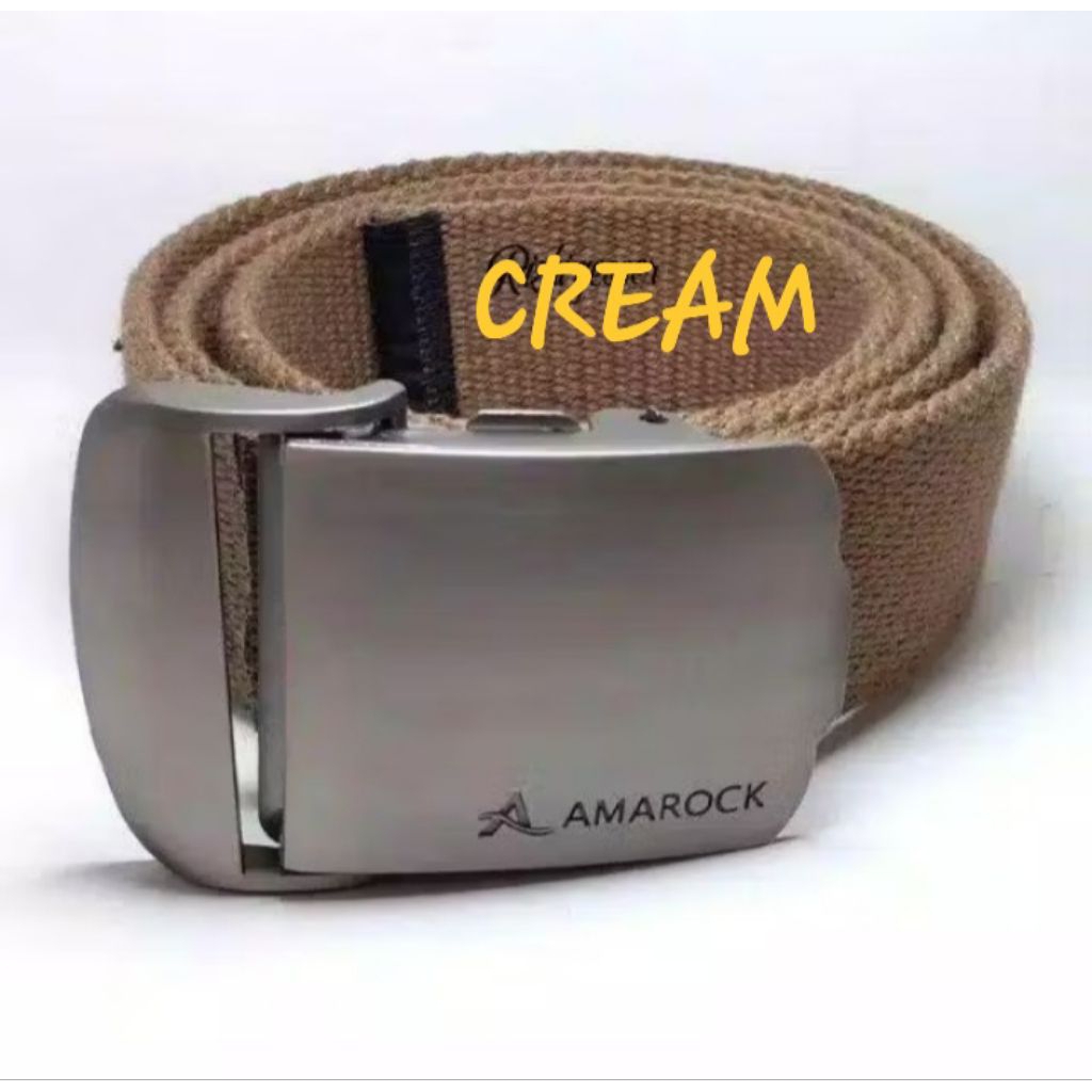 Sabuk pria kanvas katun kepala jepit gesper pria