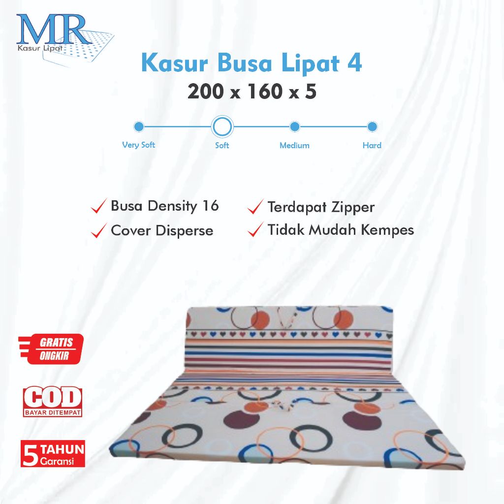 Kasur Lantai Lipat 4 Queen Size Ukuran 200 x 160 Tebal 5cm