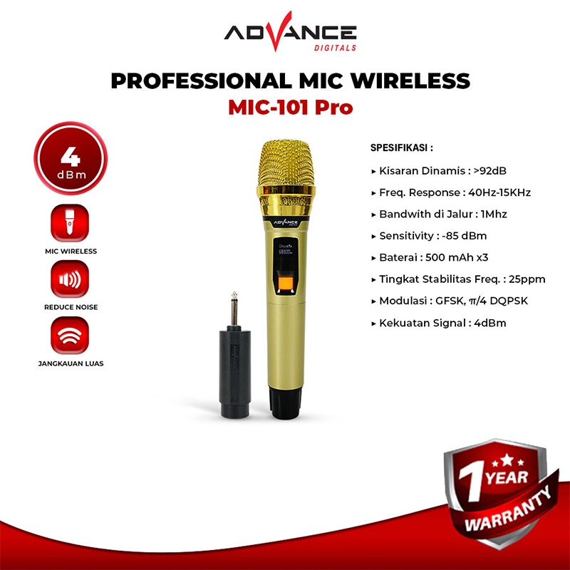 Advance wireless microphone mic karaoke MIC-101PRO mic wireless karaoke mic karaoke suara jernih mic