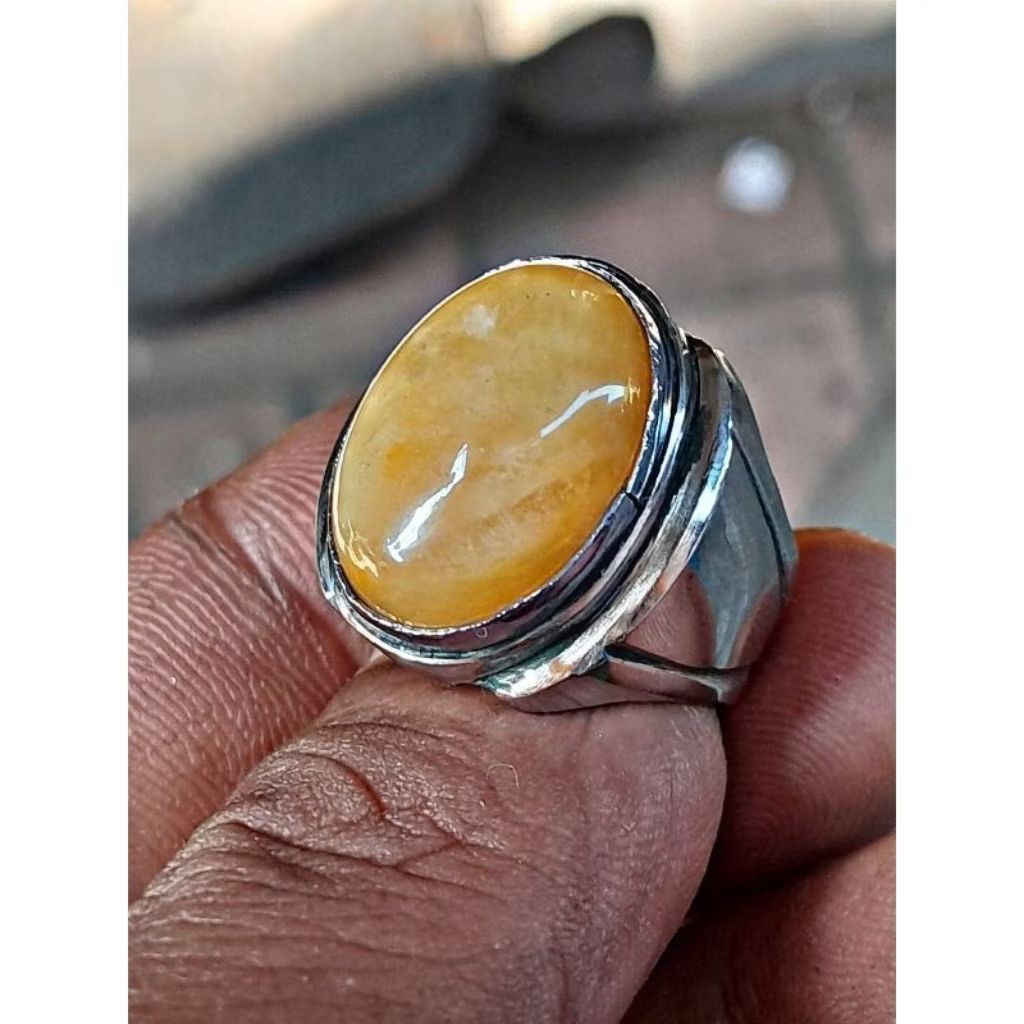 cincin batu akik natural MG (manigajah) mban monel tanam