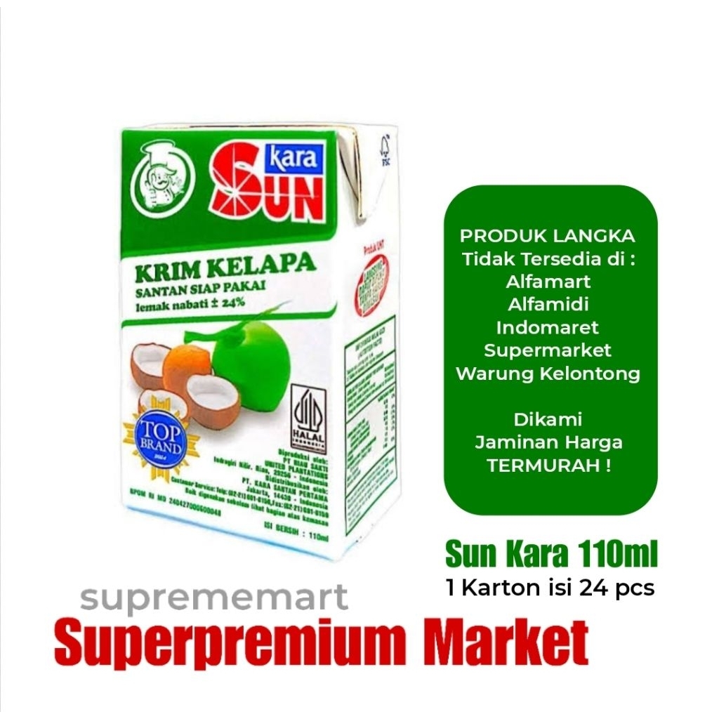 

Sun Kara Santan Kelapa Cair Instan 110ml