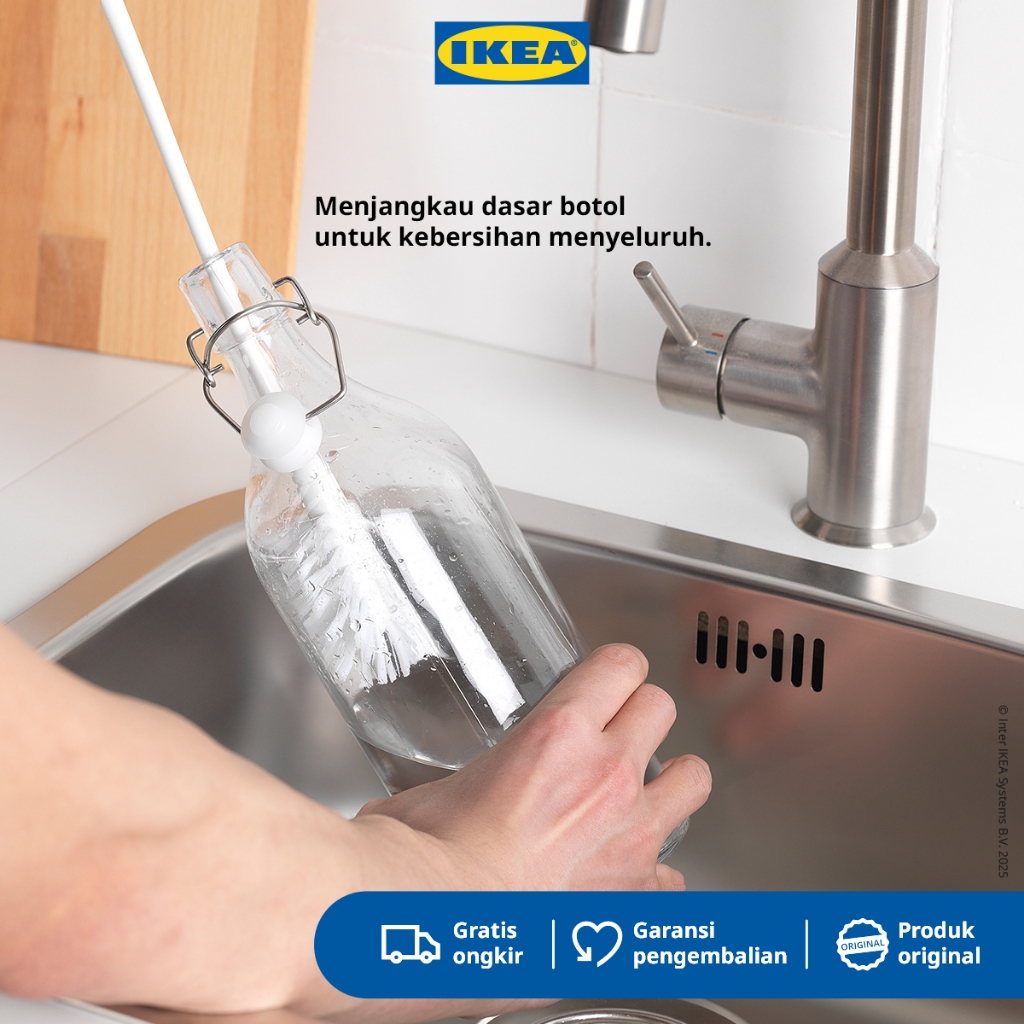 IKEA MEDELVAG Sikat Botol Putih Panjang 43cm