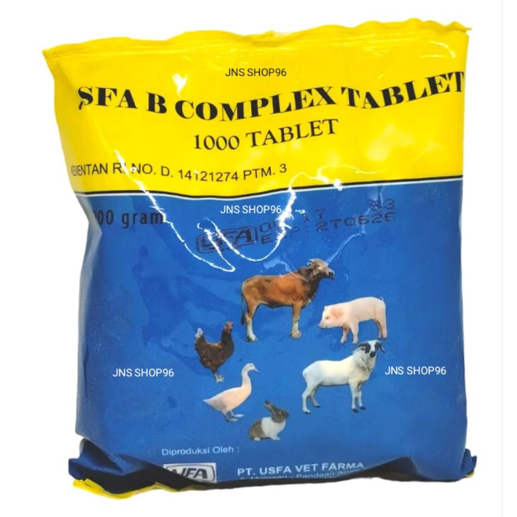 USFA B COMPLEX TABLET VITAMIN B-COMPLEX HEWAN TERNAK SAPI KAMBING BABI KELINCI UNGGAS AYAM BEBEK ISI