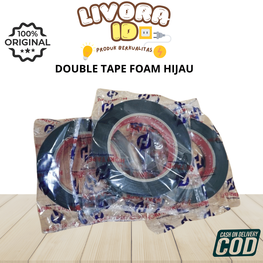 

DOUBLE TAPE FOAM HIJAU 1"(20MM× 5M) DOUBLE TAPE BUSA HIJAU MURAH masking - Double Tape Foam Hijau