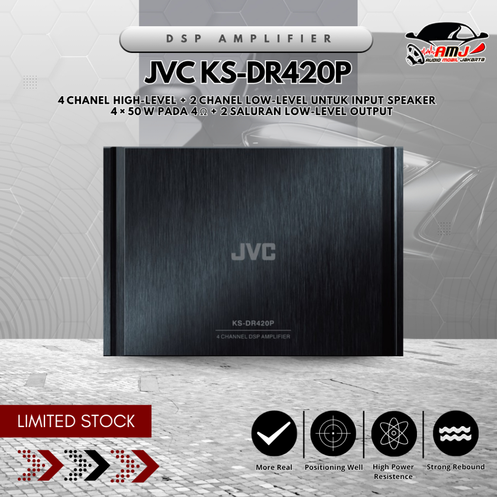 POWER AMPLIFIER / DSP AMPLIFIER / JVC KS-DR420P – DSP BUILT-IN AMPLIFIER MOBIL 4 CHANNEL 220W