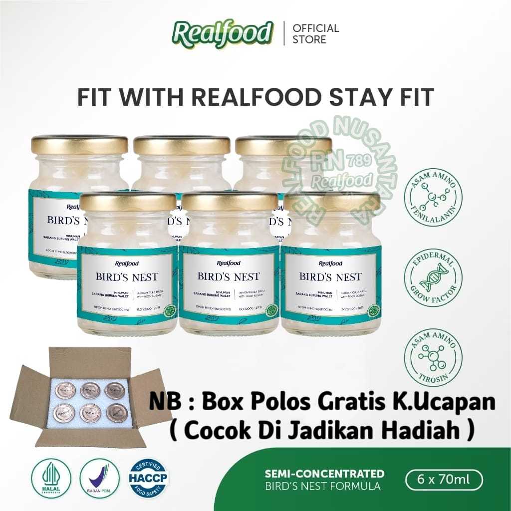 

Realfood Stay Fit 6 Botol Box Polos ( Minuman Sarang Burung Walet ) RN789