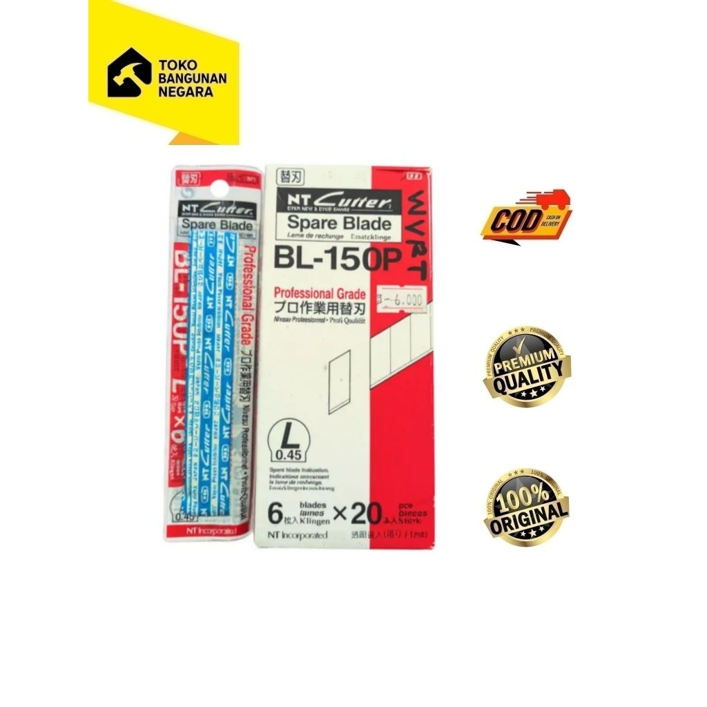 

Refill Cutter BL-150P 6 Pcs | Spare Blade NT CUTTER Professional Grade