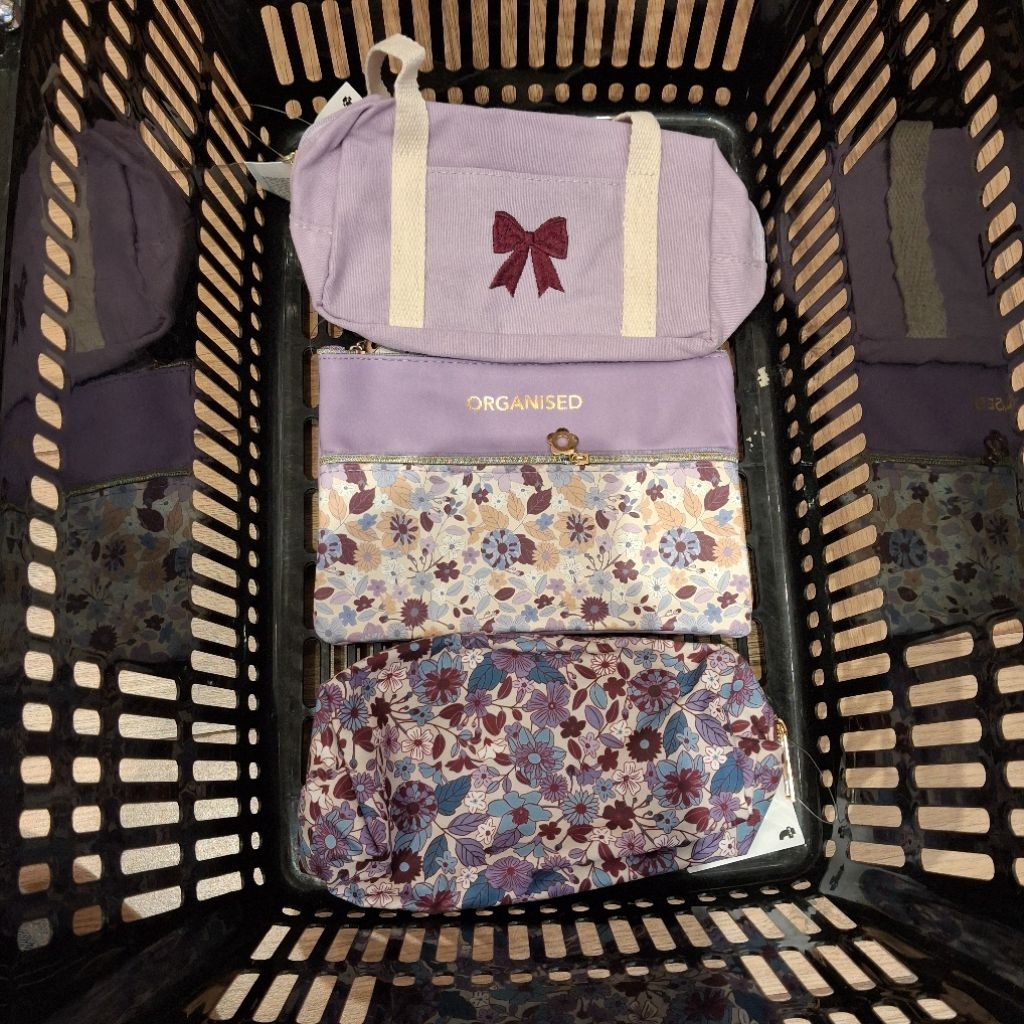 

[JASTIP FLYING TIGER] Tempat Pensil Pouch Bunga Ungu Pencil Case