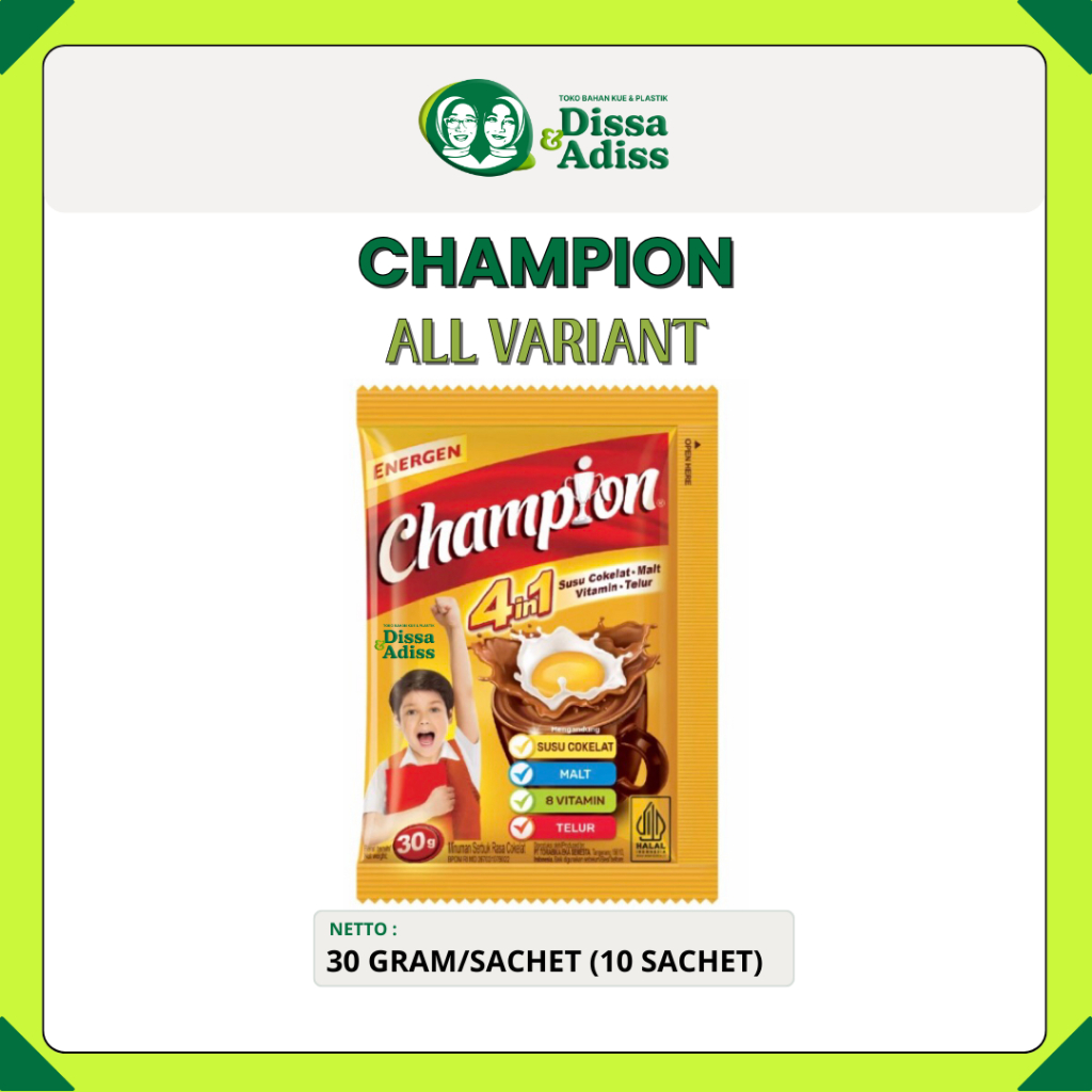 

CHAMPIONS MINUMAN SERBUK INSTANT RENCENG @10 PCS / MINUMAN SERBUK SACHET - Tobaqdissa