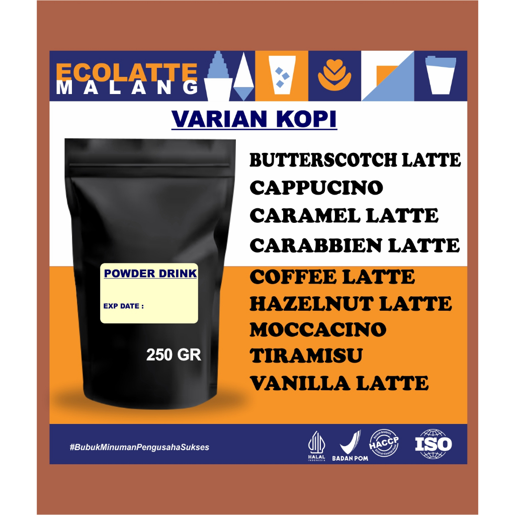 

250gr ECOLATTE Powder Premix VARIAN COFFEE