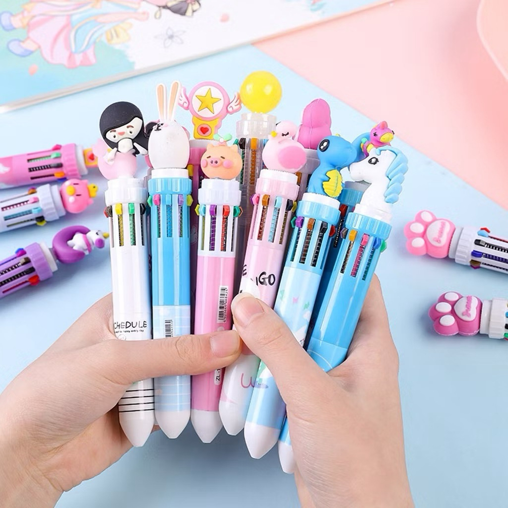 

[Moon Baby] 1PCS PULPEN KARAKTER 10 WARNA PENA WARNA-WARNI / BOLPOIN Karakter Lucu