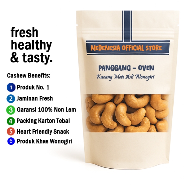 

Kacang Mete Panggang 100 gram /Kacang Mede Oven /Kacang Mente Roasted Original Cashew - MEDENESIA