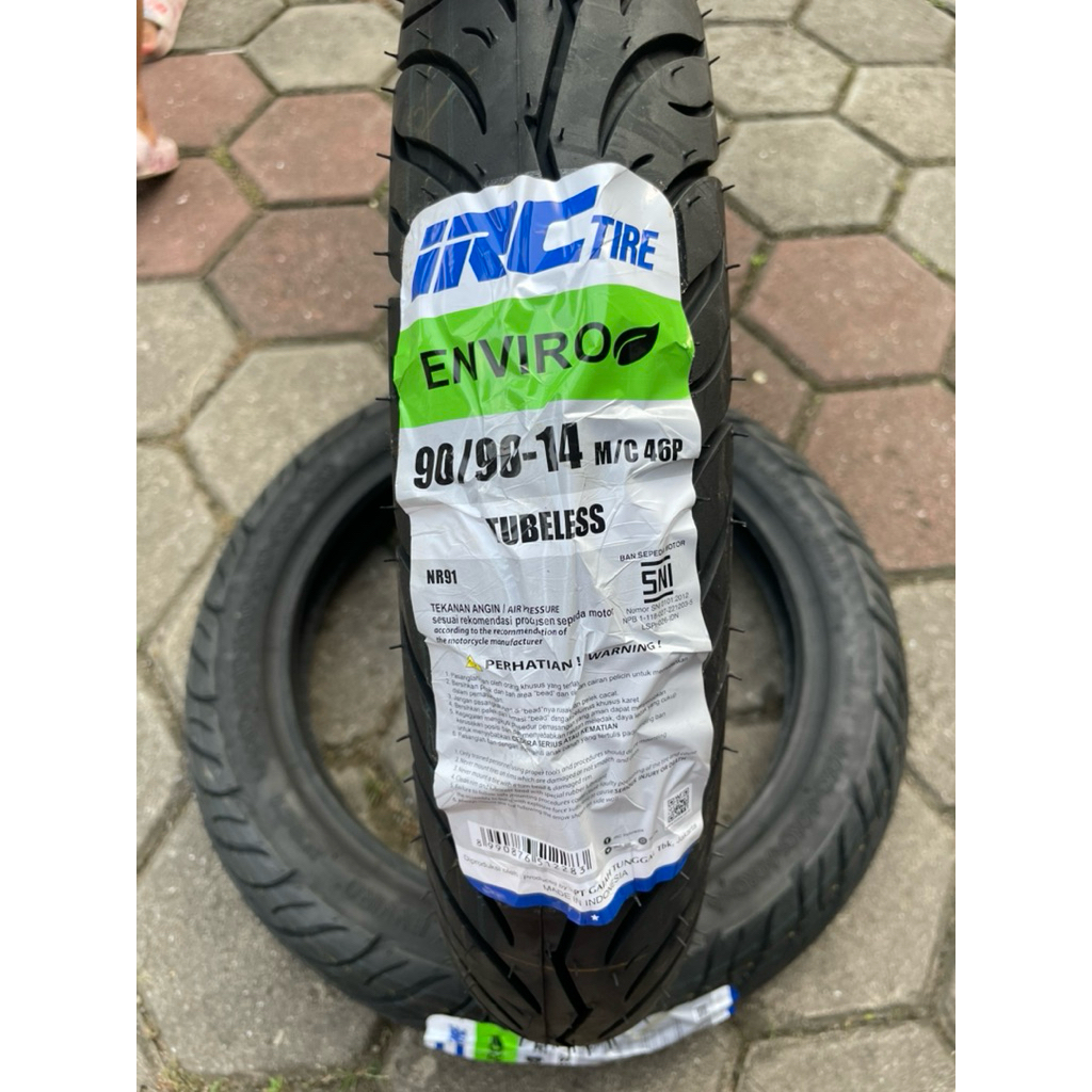 BAN BELAKANG IRC ENVIRO 90/90-14 TUBELESS - VARIO, BEAT, MIO (BAN LUAR MOTOR MATIC)