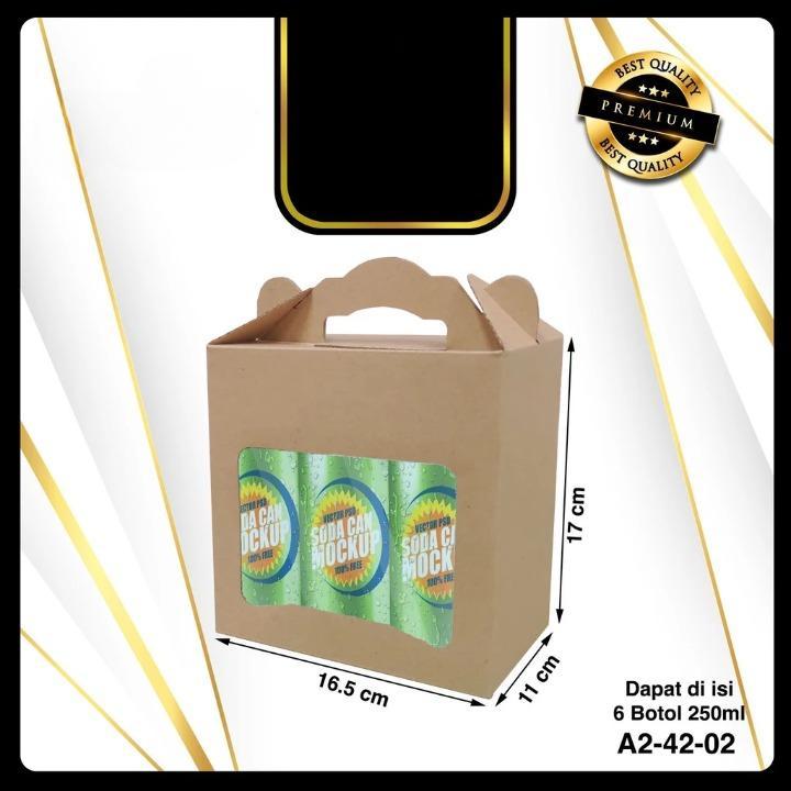 

Box Kardus Jinjing 6 Botol 250ml Box Tenteng Kemasan Hampers Ukuran 16.5x11x17 cm