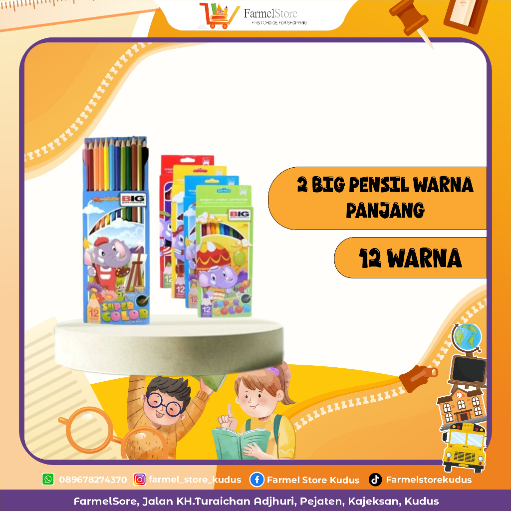 

Big Pensil Warna Panjang ( 12 Warna)
