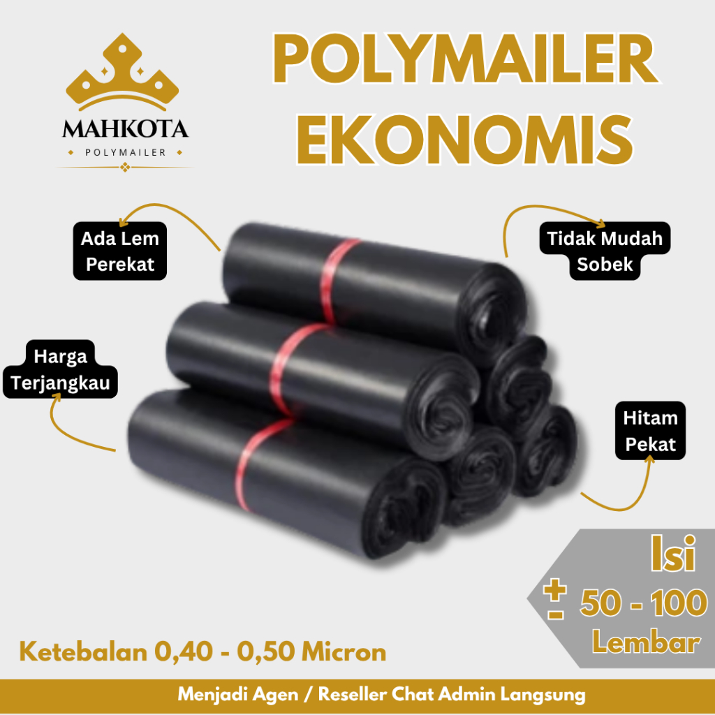 

[3 PACK] Plastik Packing Polymailer Murah Ekonomis Plastik kemasan olshop tebal, anti sobek, lem kuat