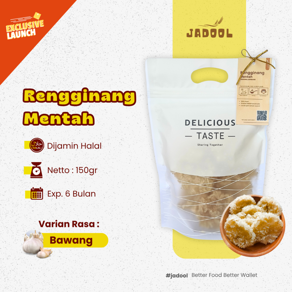 

JADOOL Rengginang Mentah Rasa Bawang Netto 150gr Siap Goreng | Lebih Renyah, Gurih, & Tanpa Bahan Pengawet
