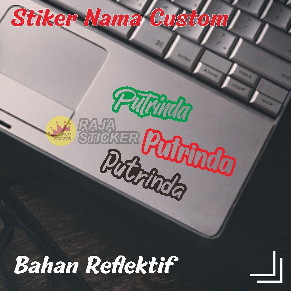 

Cutting Sticker Nama Custom, Stiker Nama Waterproof