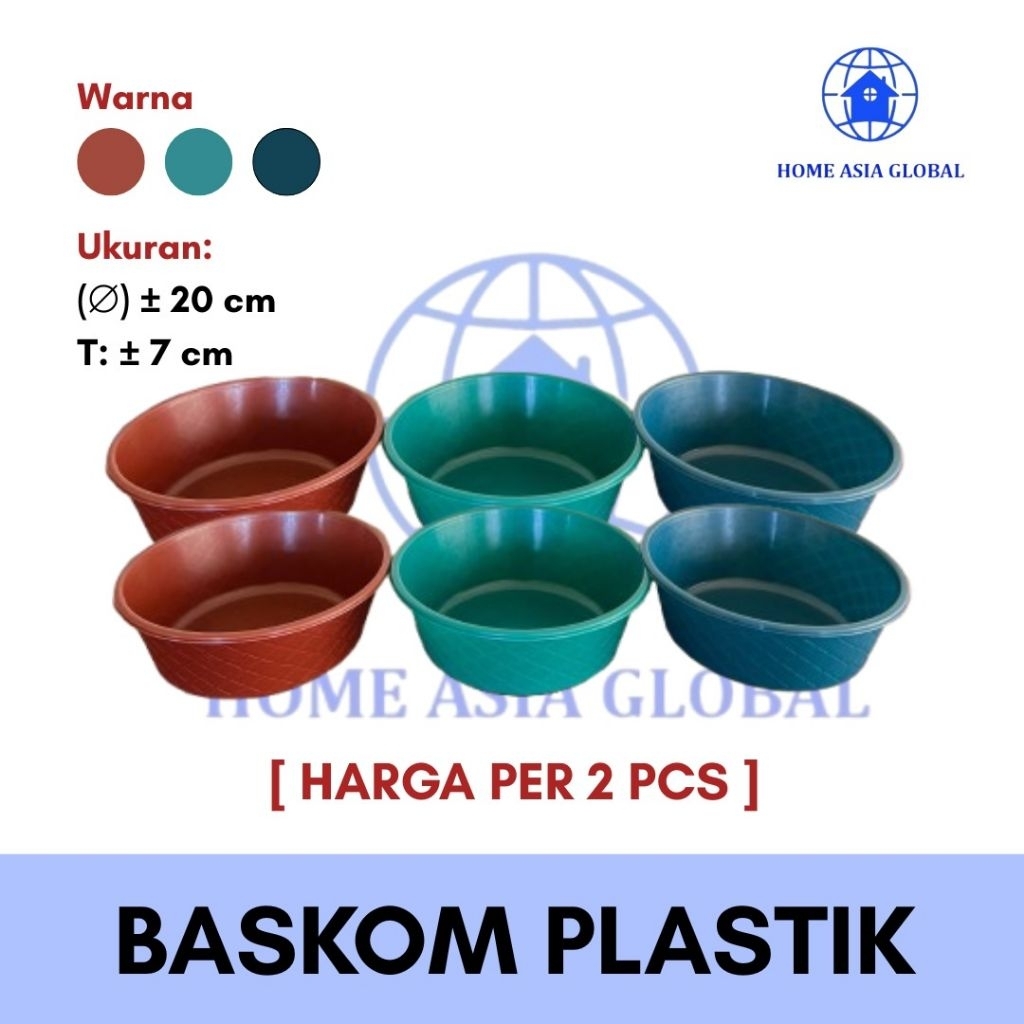 2 PCS BASKOM PLASTIK UK 12 / BASKOM HAJATAN / BASKOM RIUNGAN / BASKOM BERKAH / BASKOM SELAMETAN / GR