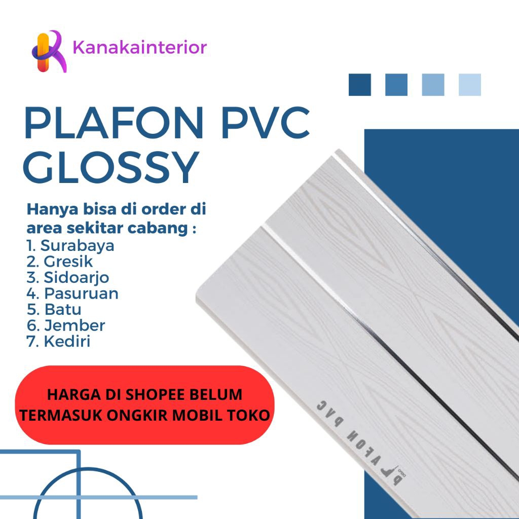 PERLEMBAR # PLAFON PVC TIPE GLOSSY MOTIF KE 2 SURABAYA SIDOARJO GRESIK PASURUAN BATU JEMBER KEDIRI M