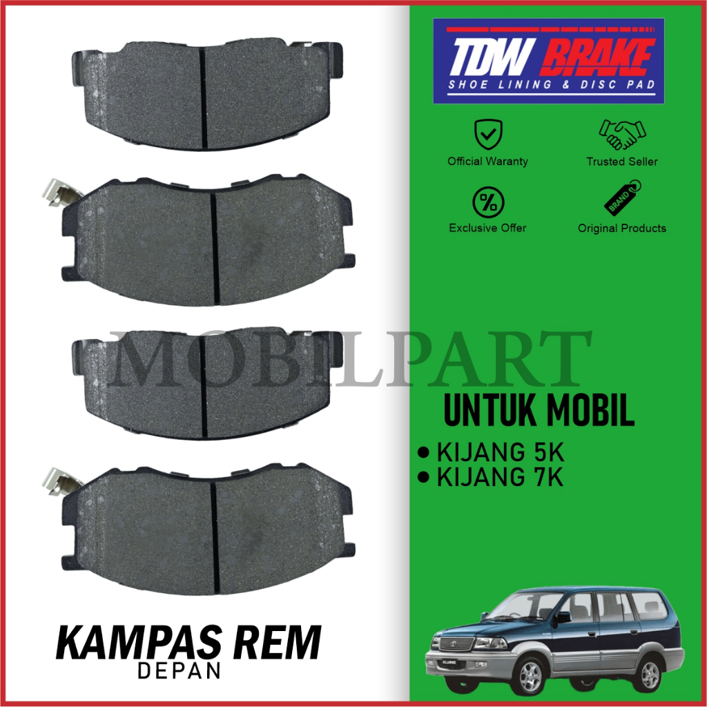 KAMPAS REM DEPAN KIJANG BRAKE PAD KIJ 5K 7K DEPAN ASTRA TDW