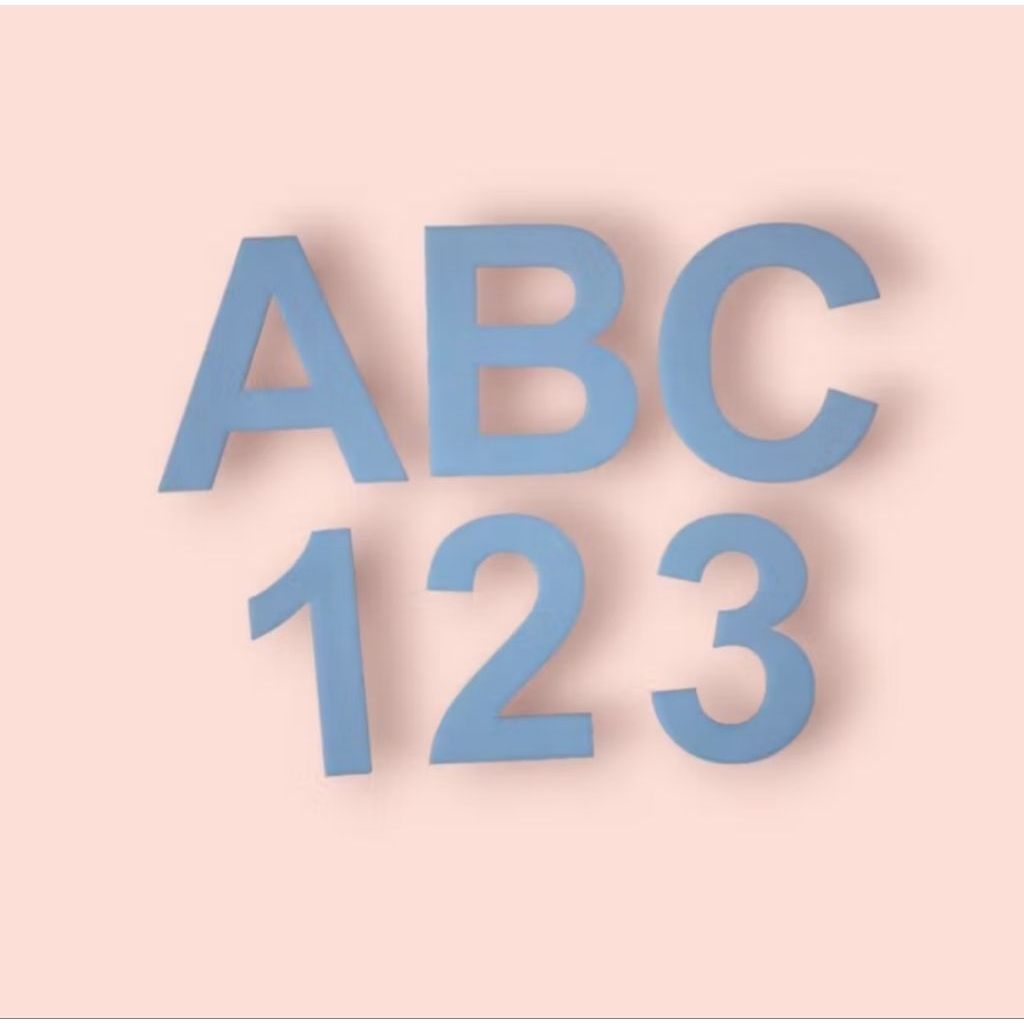 Huruf Alfabet Tinggi 10cm Akrilik 2mm / Angka Akrilik 2mm / Nomor Akrilik 2mm