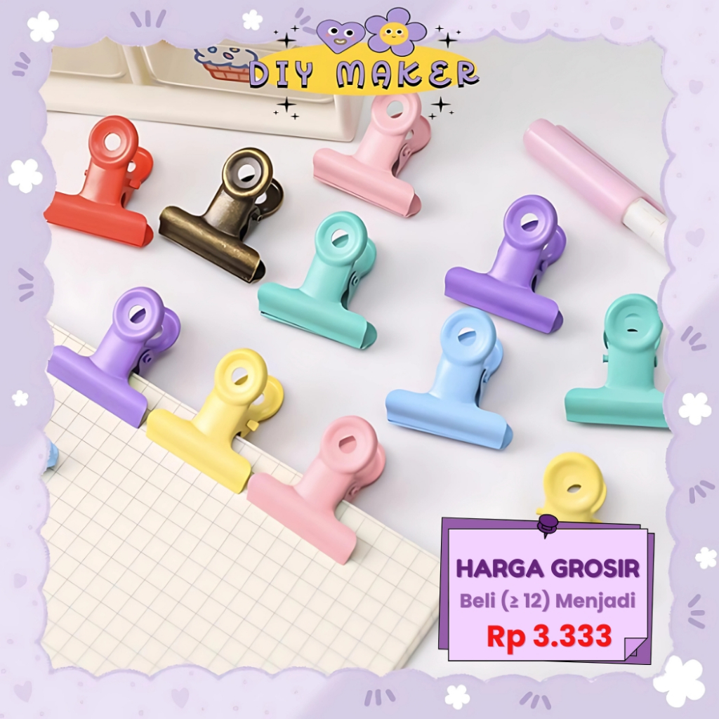 

DM Jepitan Kertas Aesthetic Warna Warni Penjepit Kertas Klip Penjepit Kertas File / Paperclip AT35