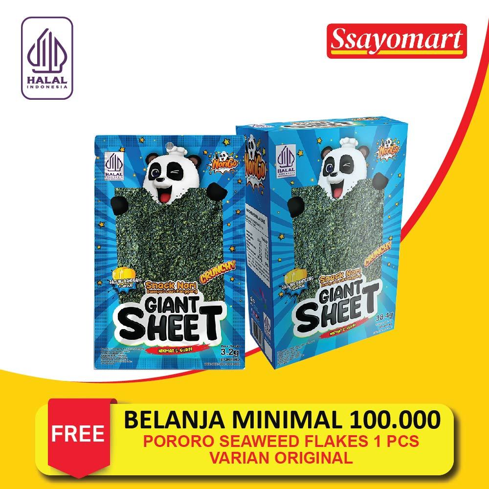 

Norigo / Snack Nori Giant Sheet 1 Pcs / Snack Rumput Laut 3.2g