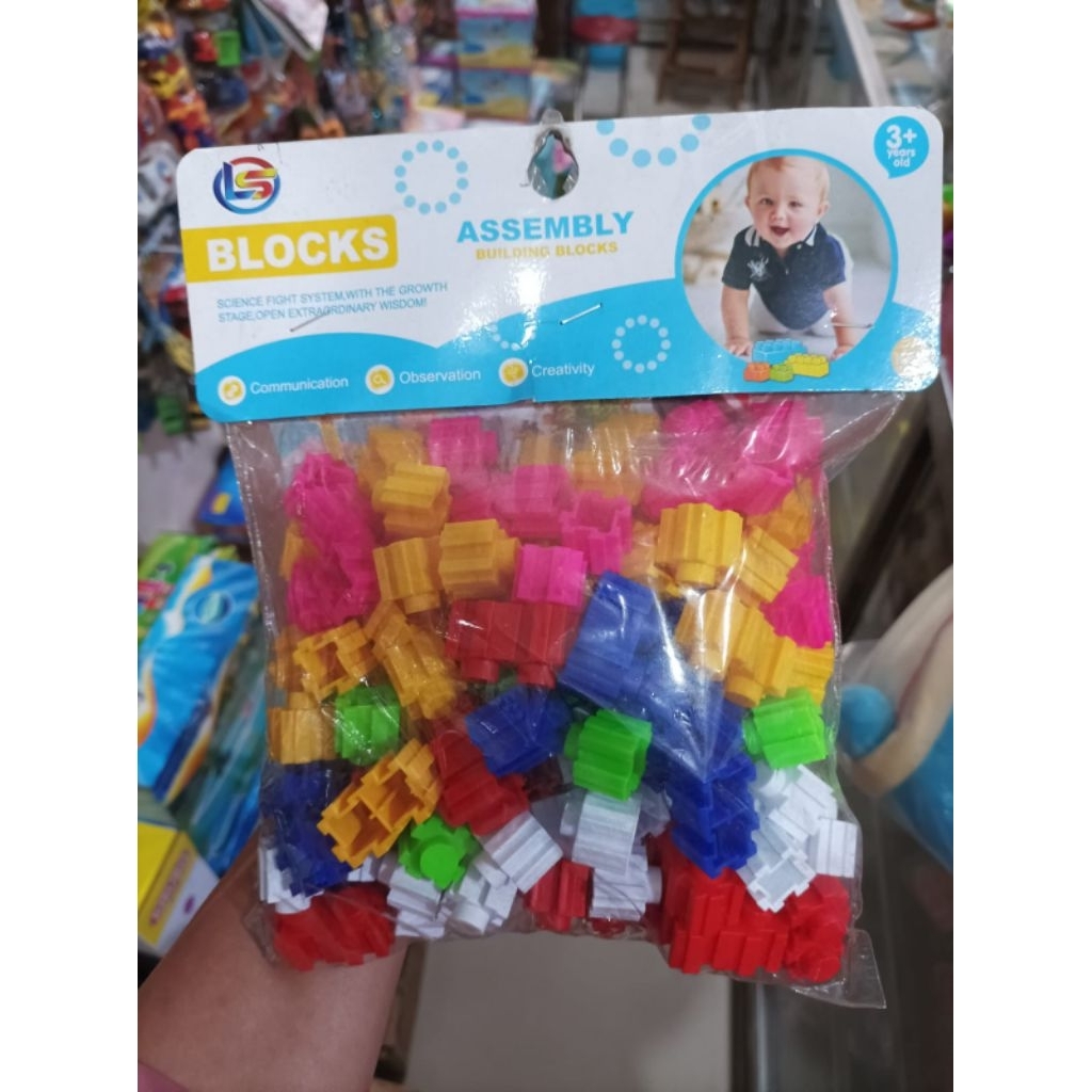 [ COD ] Mainan Anak Edukasi Block LB 4 Isi Banyak Mainan Block Assembly Building