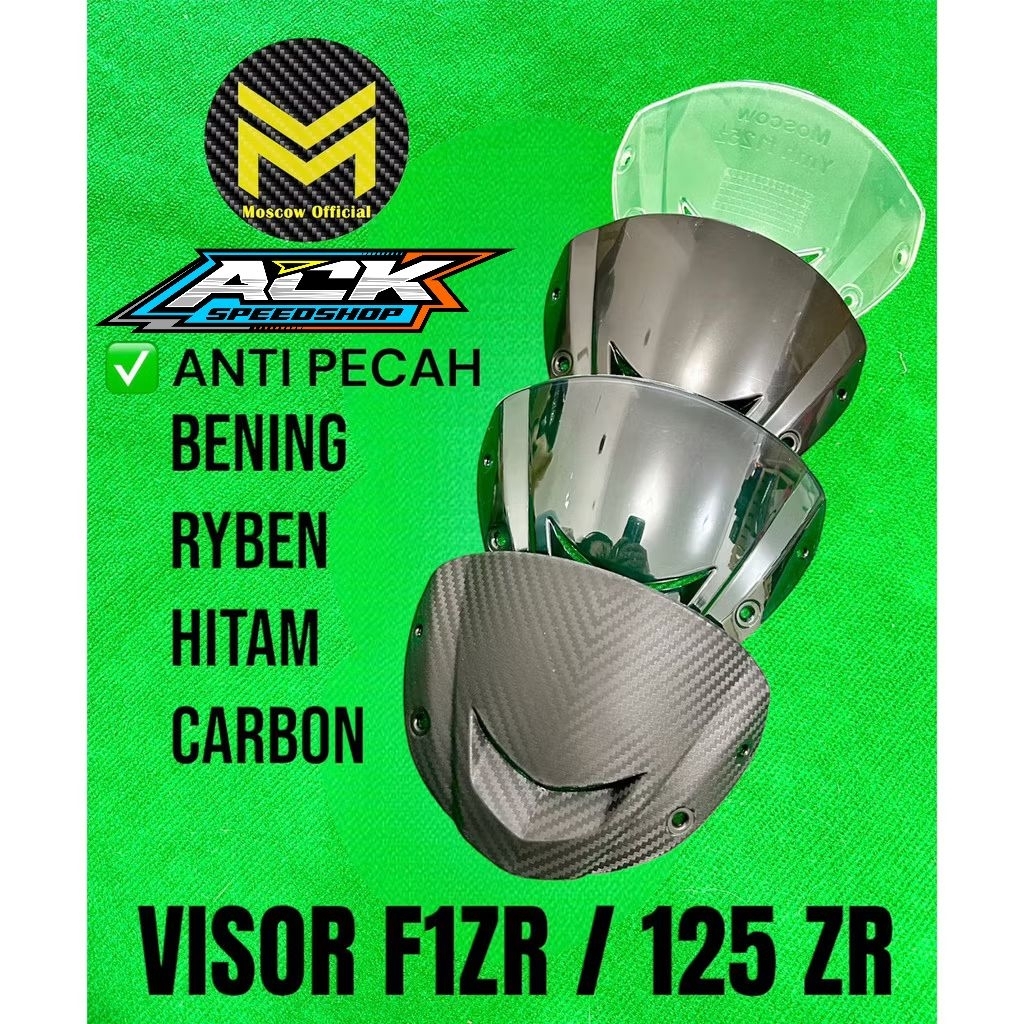 VISOR F1ZR FIZR 125ZR 125Z JUPITER Z VEGA ZR SATRIA HIU MIO DLL PNP WARNA HITAM MERK MOSCOW WINSIL V