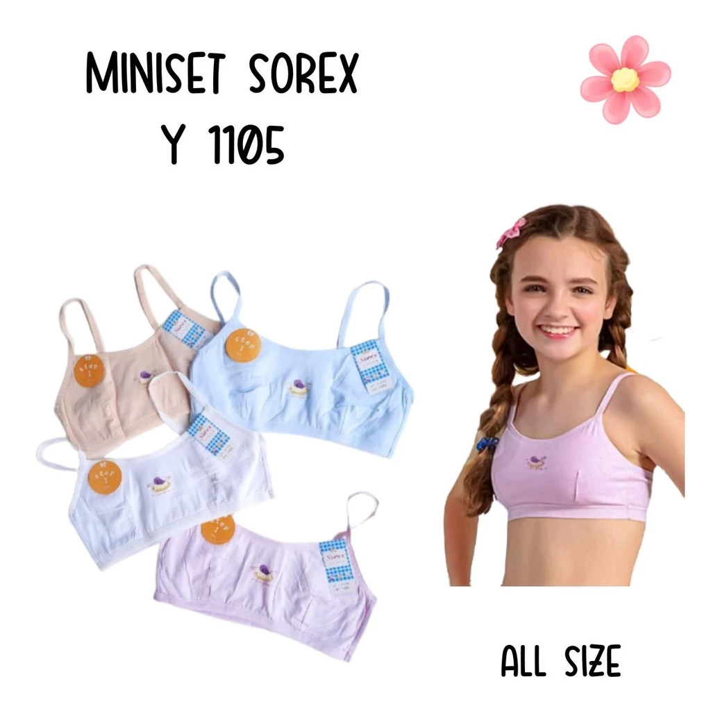 ( 12 Pcs ) Miniset Anak Perempuan Sorex 1105 Step 1 Bagian Depan Double Lapisan Kain Bahan Katun Mix