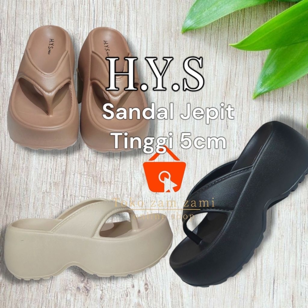 Sandal Jepit Tinggi 5cm H.Y.S
