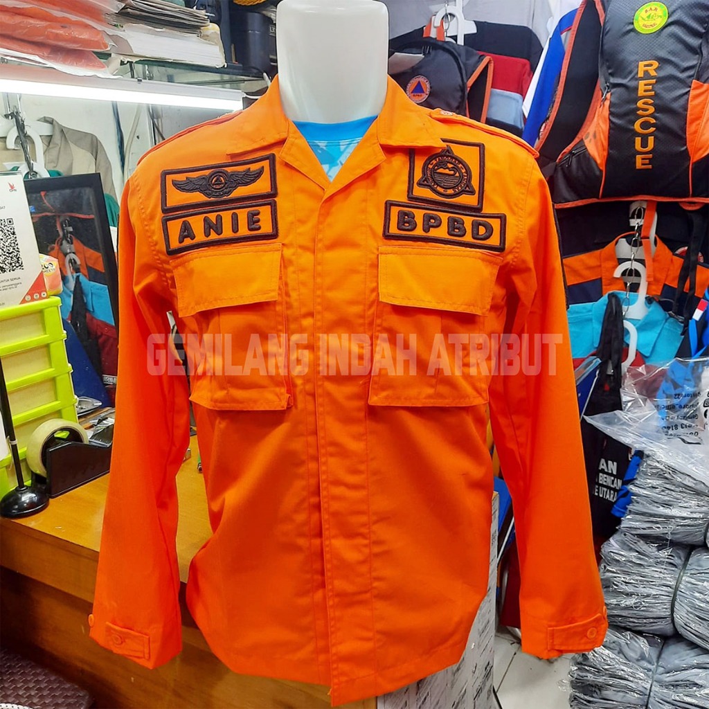 Kemeja PDL BPBD Bahan Drill Bordir Timbul