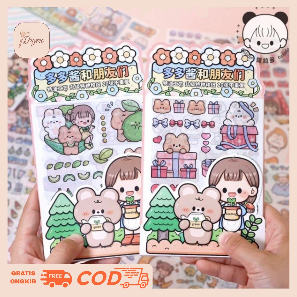 

20 Lembar Stiker Dekorasi Buku Jurnal Notebook Dodo With Friends TLD72