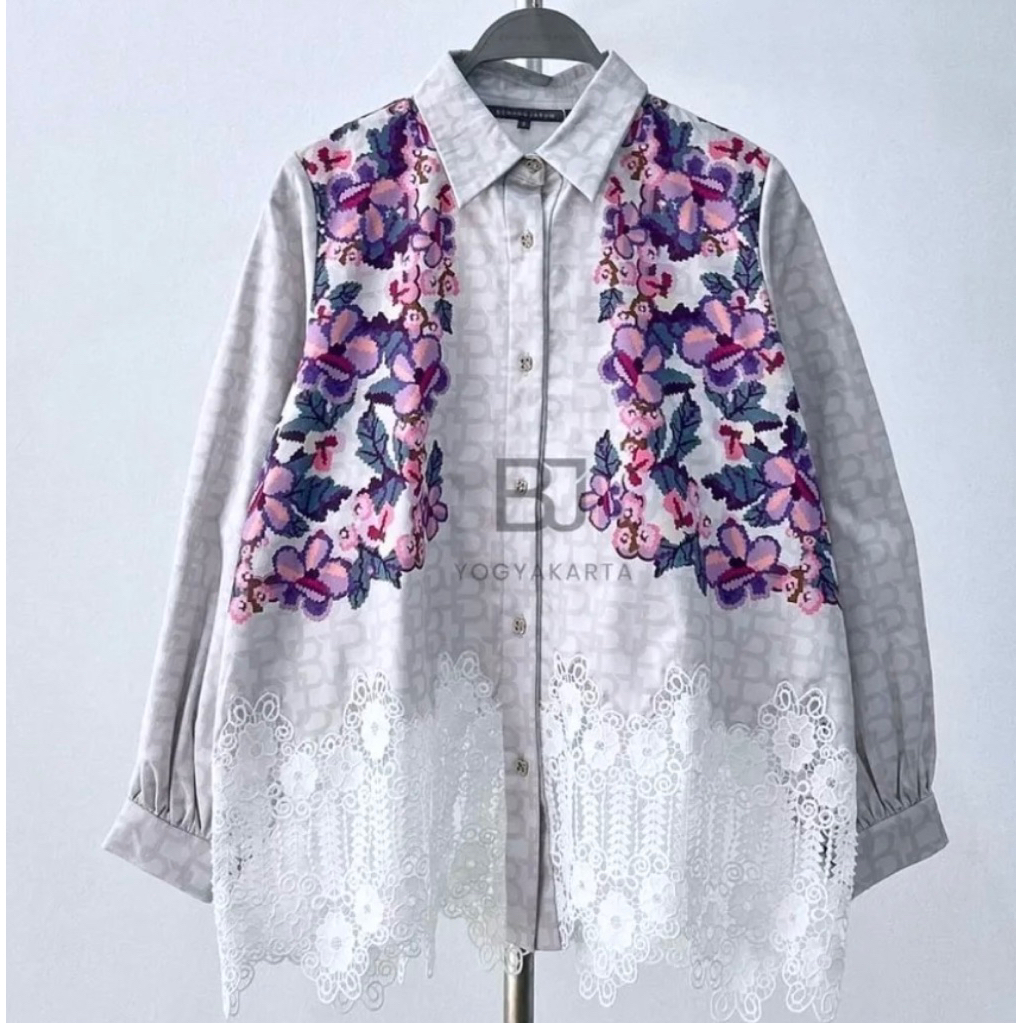 Benang Jarum Eclora Lace Shirt - Lavender