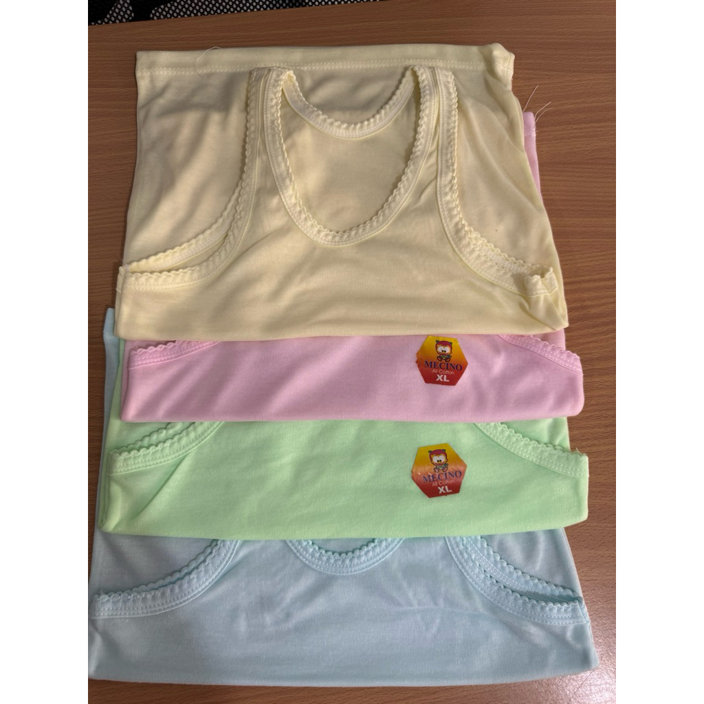 (6pcs) singlet anak bayi baby putih warna MECCINO daleman anak katun
