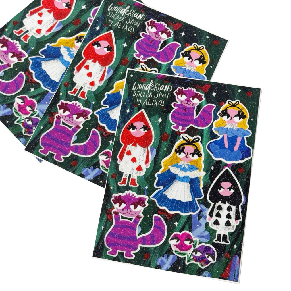 

A6 Wonderland Glitter Sticker Sheet by Alixos