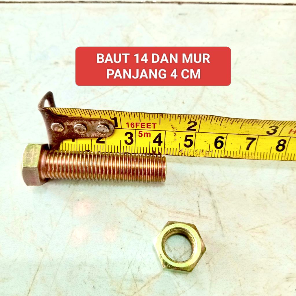 BAUT 14 DAN MUR PANJANG 4 CM