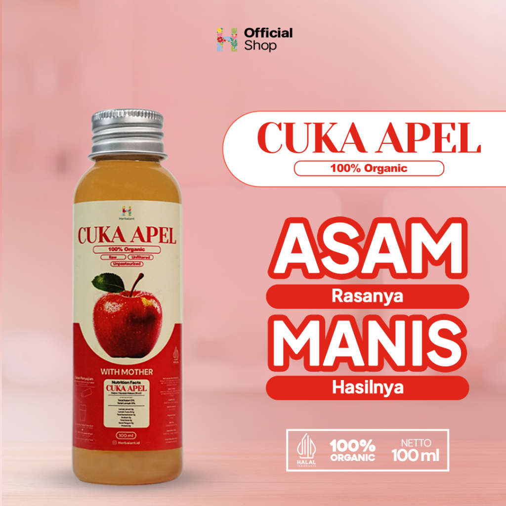 

Cuka Apel With Mother by Herbalant - 100ml | Apple Cider Vinegar With The Mother