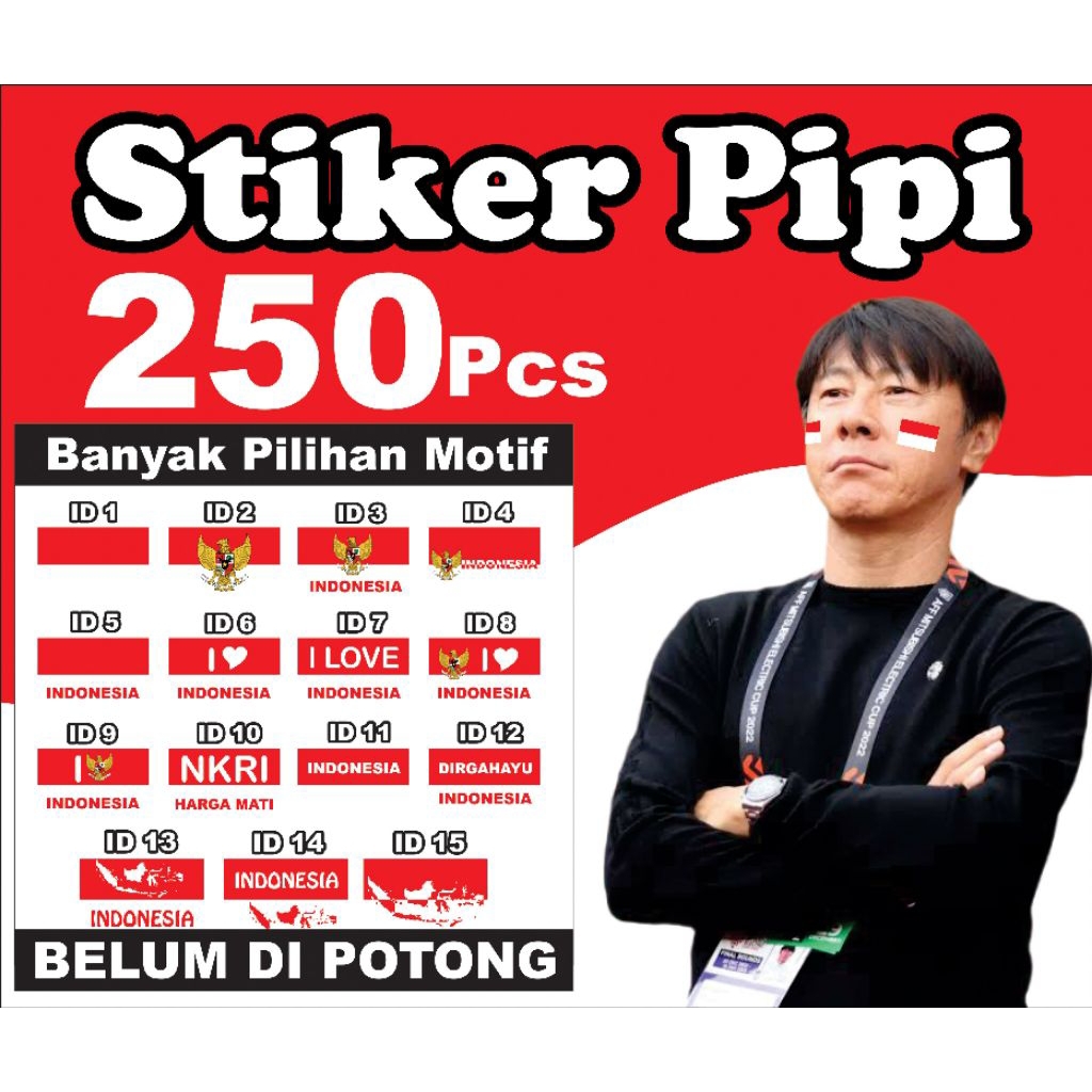 

250 pcs STIKER PIPI MERAH PUTIH, belum dipotong