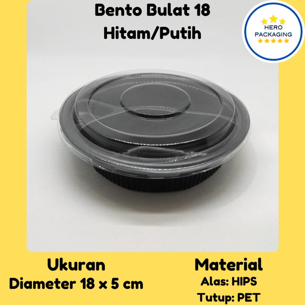 Mika Bento Bulat 18 (ISI 50 PCS) Bento Bulat PET Tray Lunch Bowl