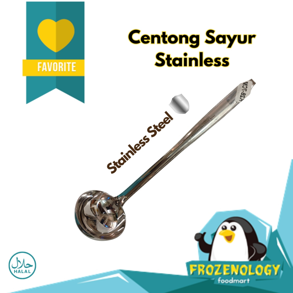 Centong Stainless Steel Tebal Irus Panjang Kuah Irus Bakso/Sop Dengan Gantungan Belakang