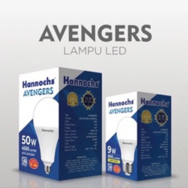 BOLA LED 20W, 25W, 30W, 40W, 50W AVENGERS HANNOCHS PUTIH