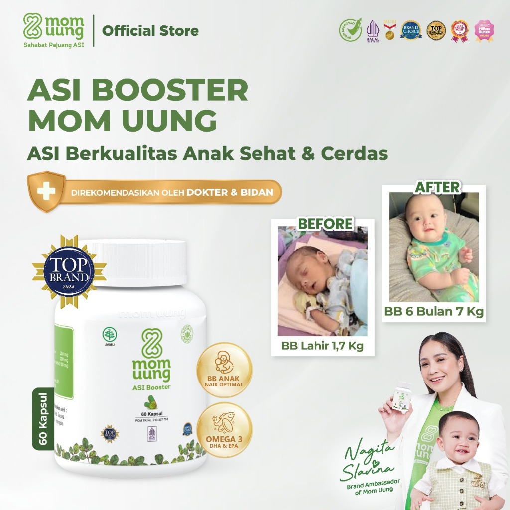 [SPECIAL LIVE] Mom Uung ASI Booster 60 Kapsul - 30 Kapsul - Pelancar ASI Halal BPOM