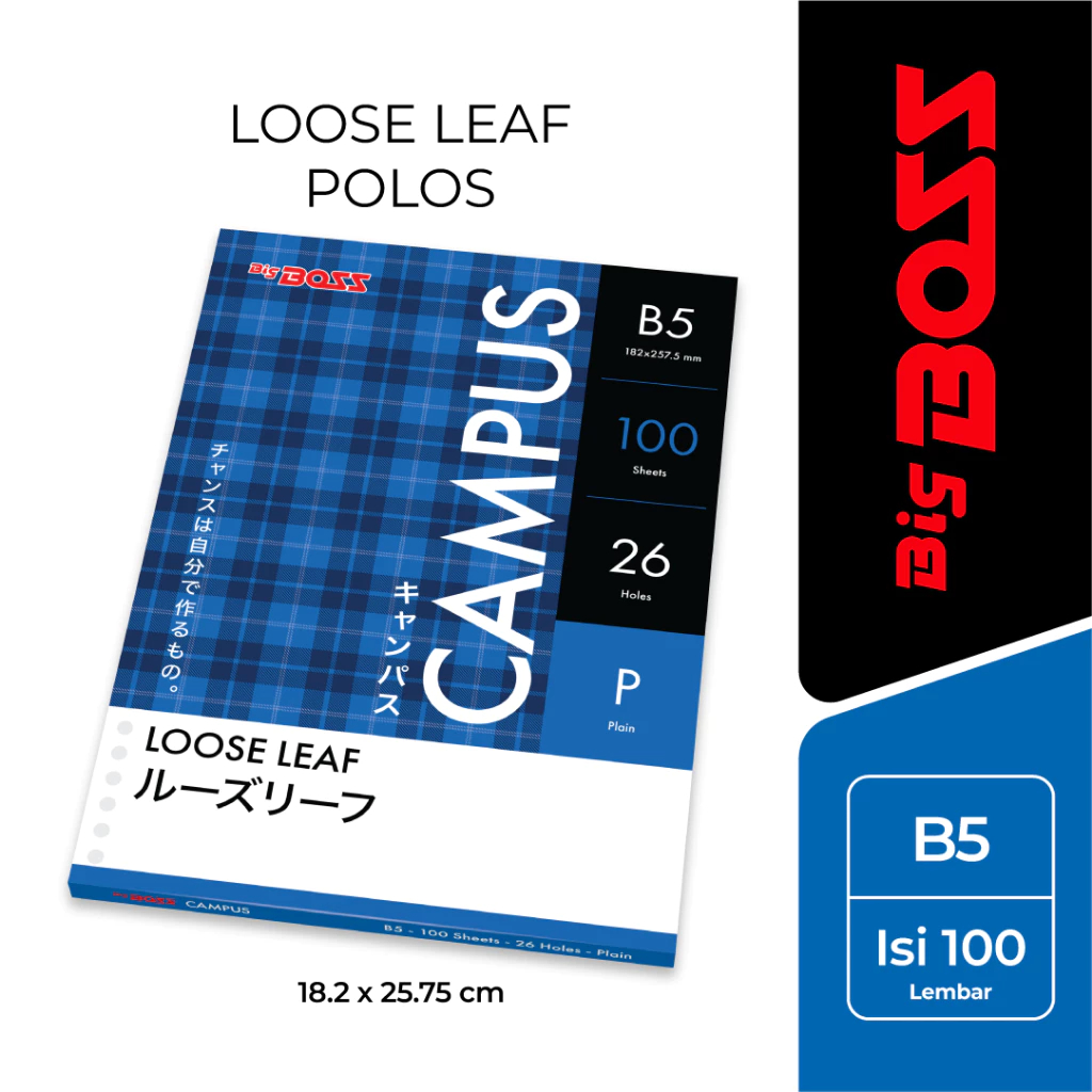 

Loose Leaf Polos Big Boss B5 - 100 Lembar
