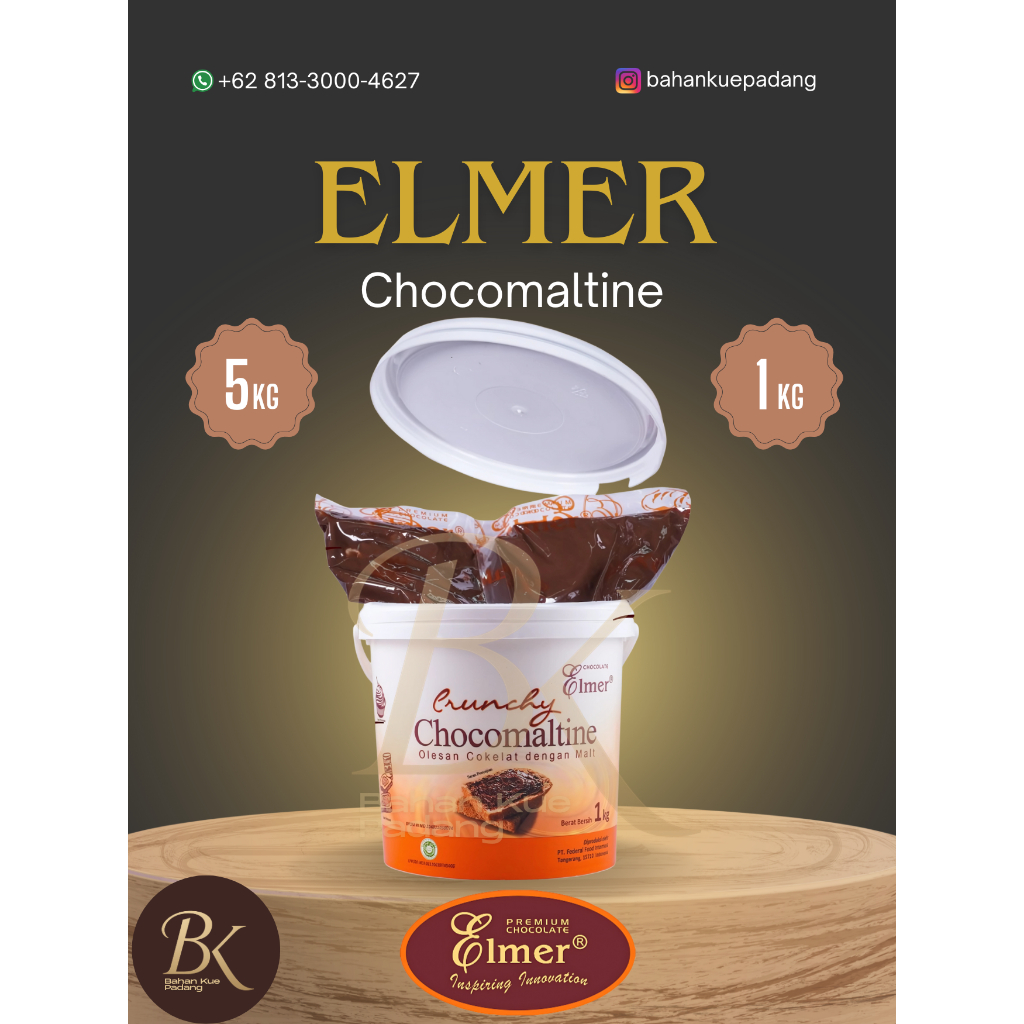 

Elmer Spread Crunchy Chocomaltine 1 kg dan 5 kg | Selai Cokelat Krispy | Selai Olesan Rasa Cokelat / Chocomaltine