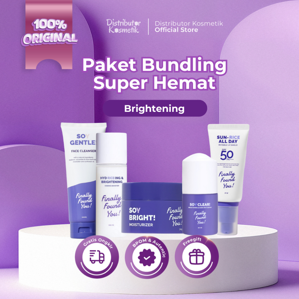 [ AGEN RESMI ] Finally Found You Bundling Brightening 5 In 1 | Face Cleanser | Toner | Serum | Moist
