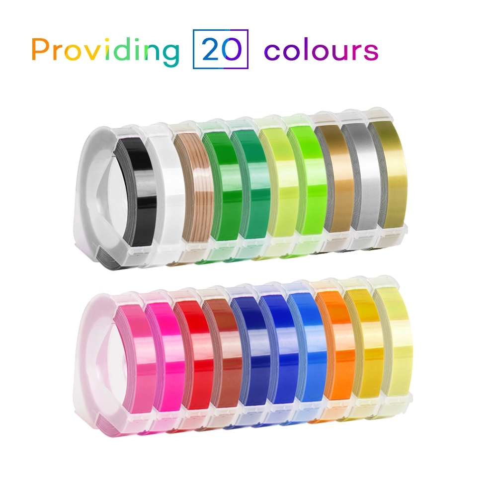 

3rolls Refill Tape Laber Maker merk Cidy emboss 3m x 9mm