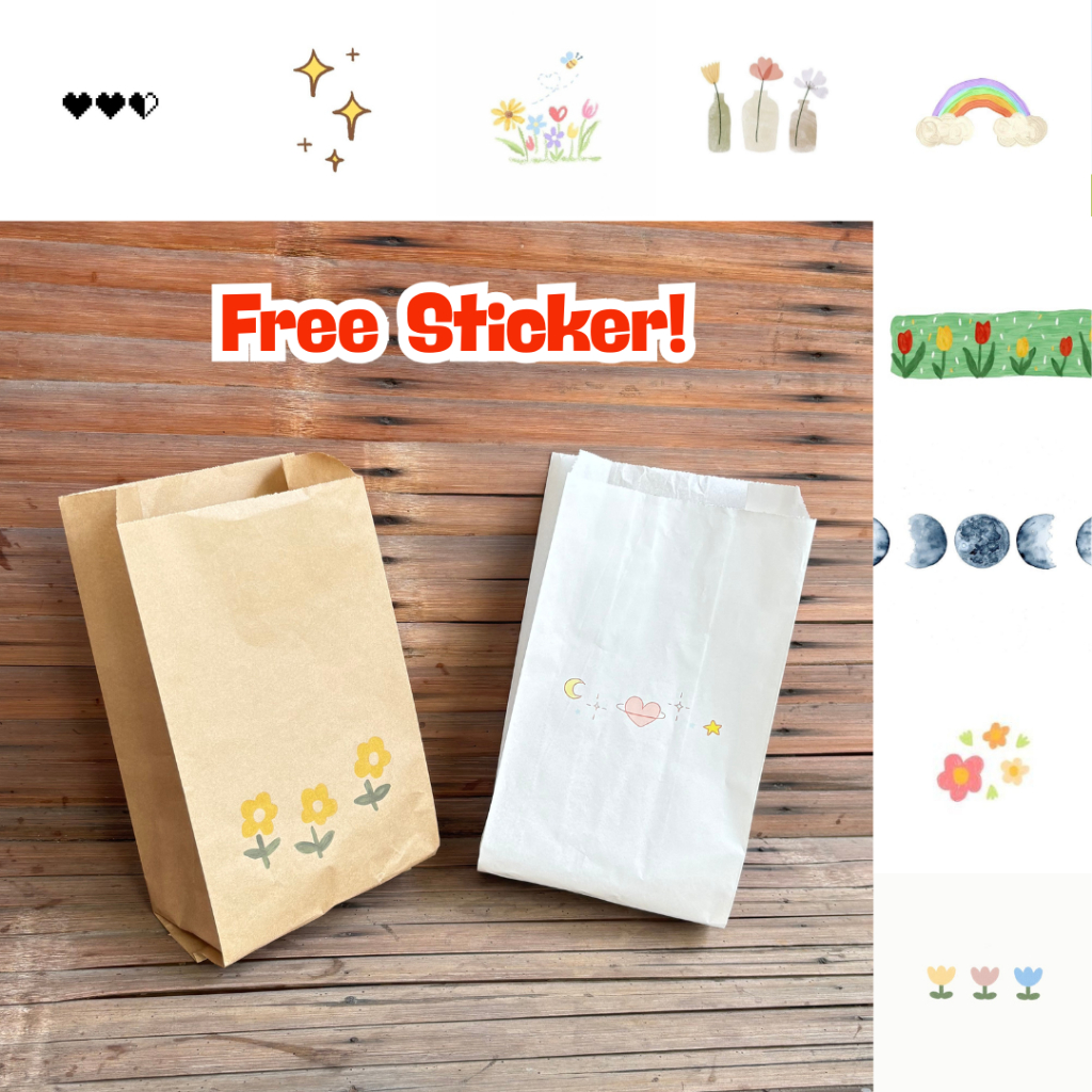 

Kantong Kertas Paper Bag Simple Art | Amplop Bungkus Kado Aesthetic Gift Bag Cookies Putih Cokelat