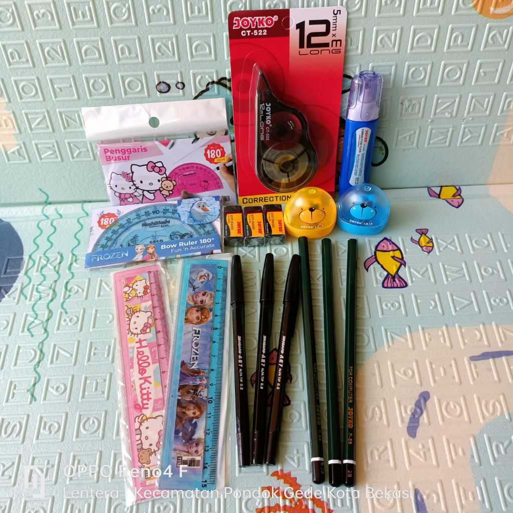 

Paket Alat Tulis Sekolah Murah (17Pcs) Pulpen/Pensil/Rautan/Hapusan/Penggaris/Busur